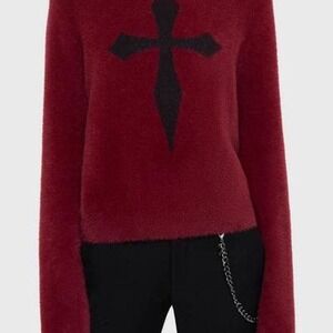 Killstar dead romantic sweater cross flared sleeves  XS